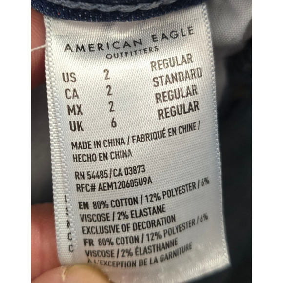 American Eagle Jeggings Women's 2 Regular Blue Next Level Stretch Distressed - Picture 6 of 16